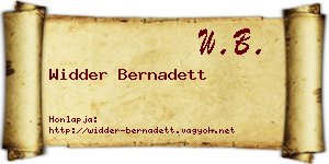 Widder Bernadett névjegykártya