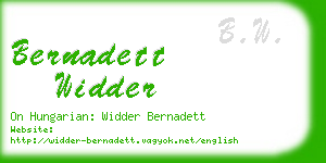 bernadett widder business card